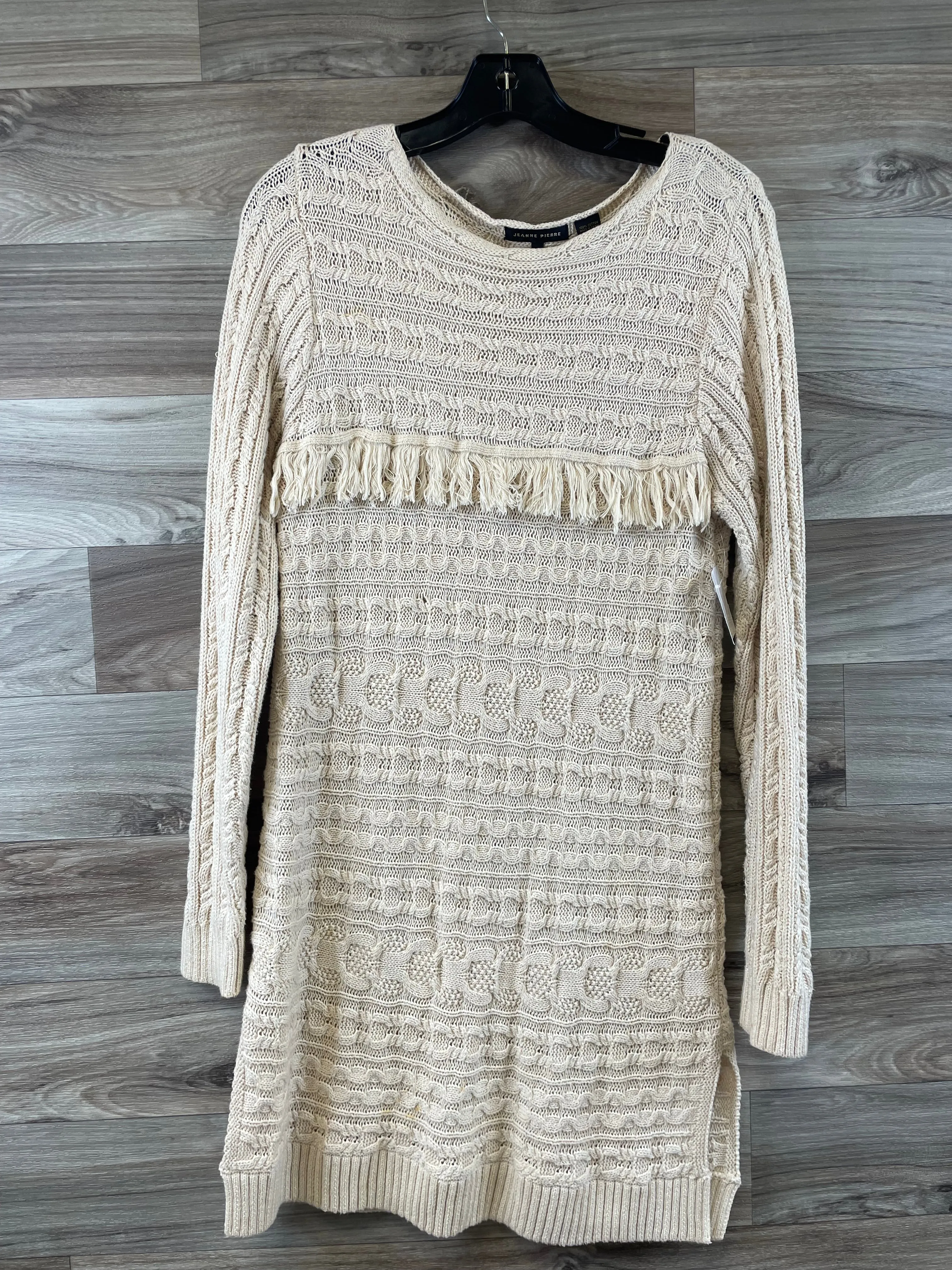 Dress Sweater By Jeanne Pierre In Tan, Size: M