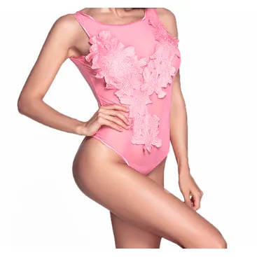 FLORAL EMBROIDERED SHEER MESH BODYSUIT