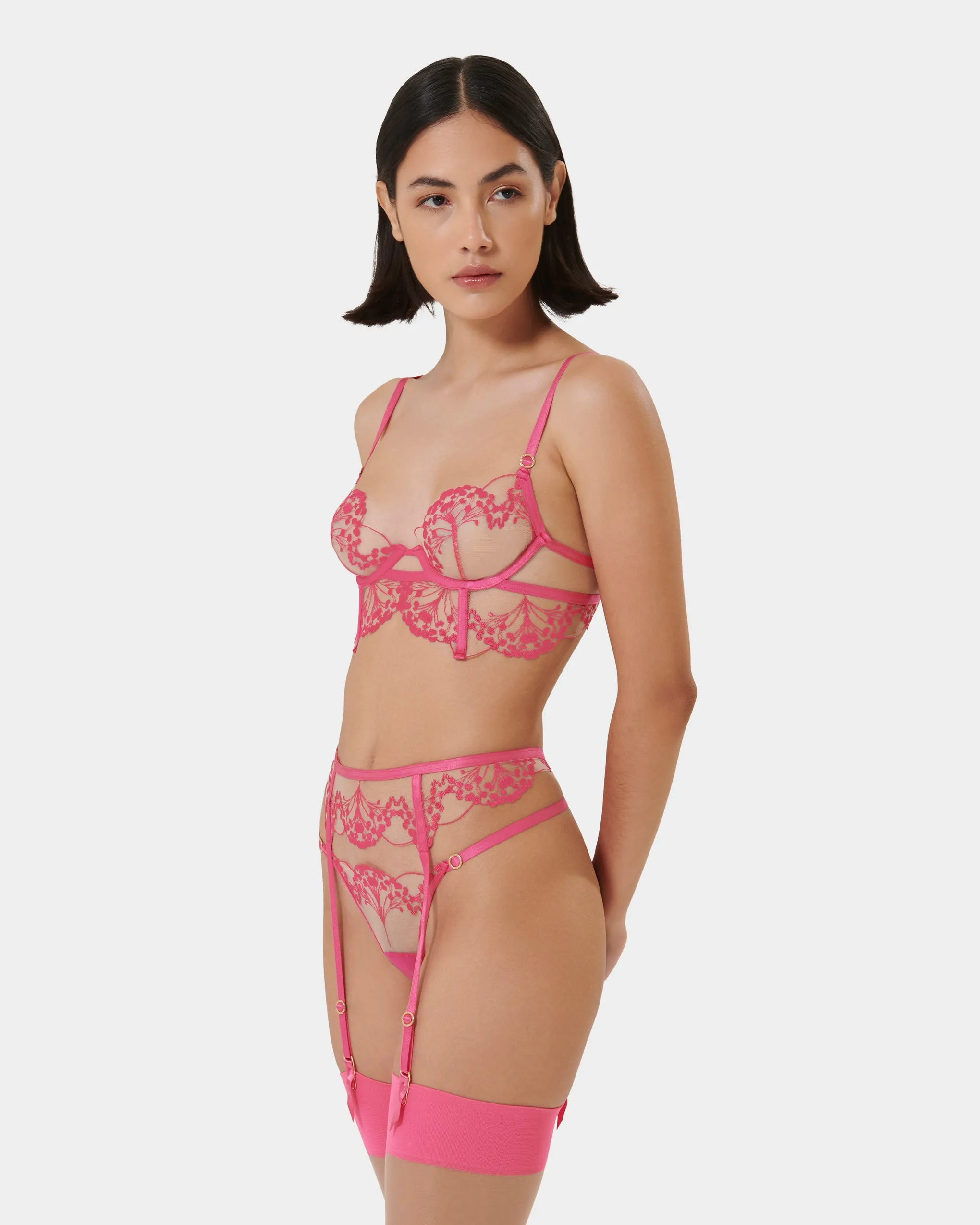 Set: Marisa Eco Fuchsia Pink/Sheer